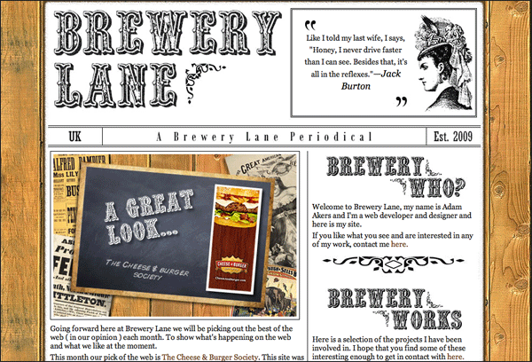 Brewery Lane | Vintage / Retro Web Design