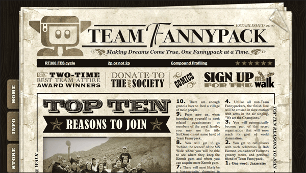 Team Fannypack | Vintage / Retro Web Design